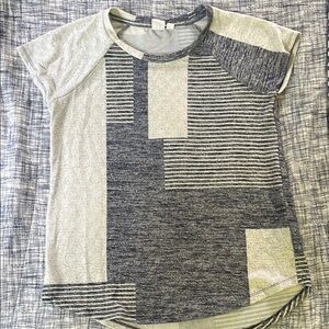 Blue and Cream Geometric T-Shirt